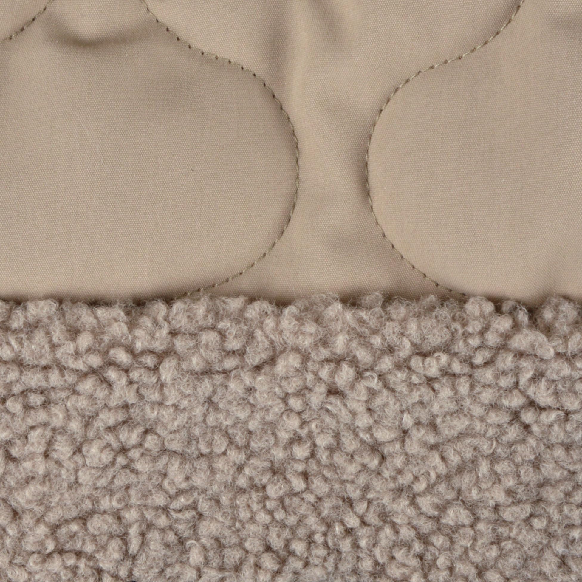 Quilted Hooded Coat Zip Teddy Fleece Lined L/40 cm Beige - Image 3
