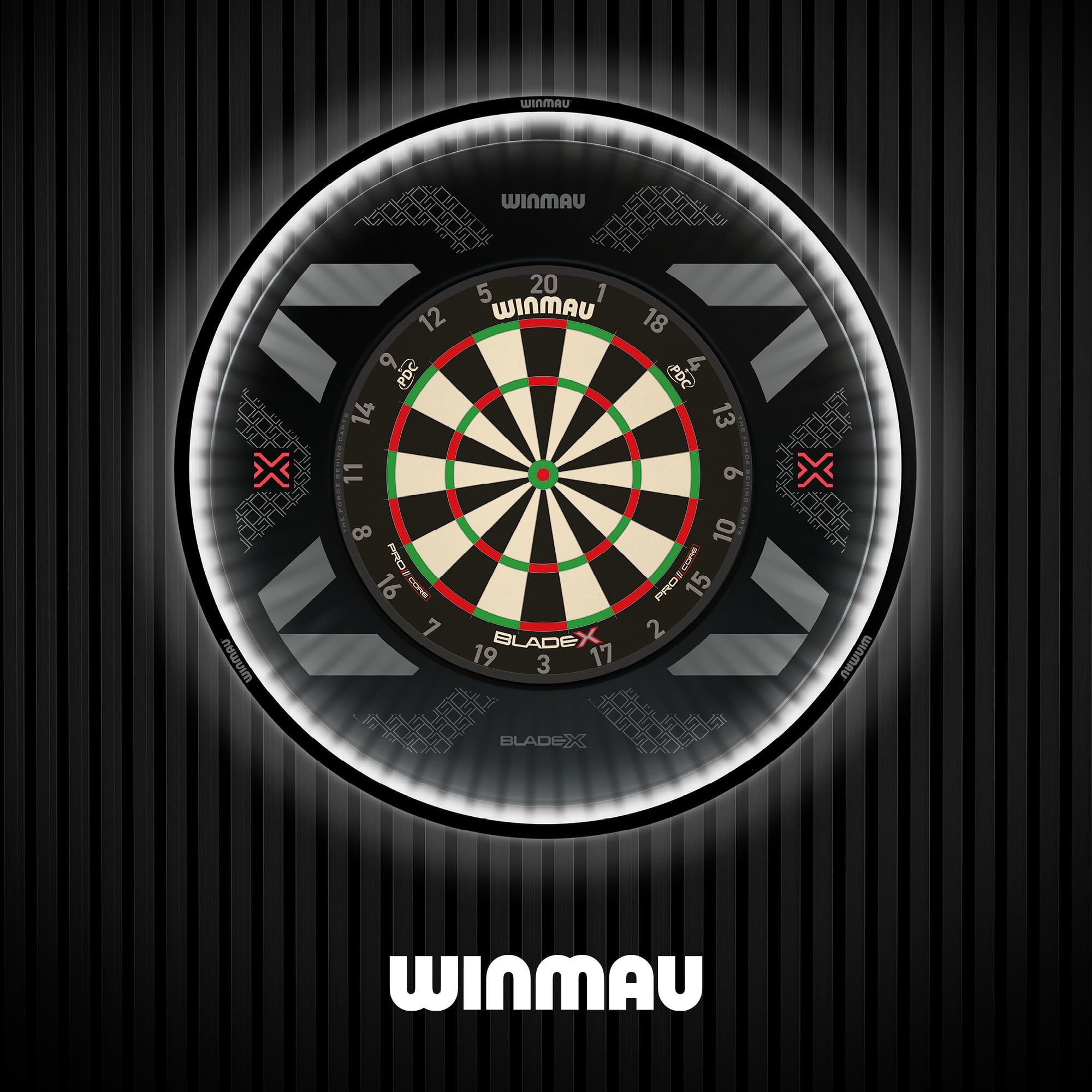 WINMAU Blade X – Anneau de Protection Murale pour Cible de Fléchettes – Protection 360° en Mousse Haute Densité Absorbant les Impacts – Compatible Toutes Cibles Sisal Winmau