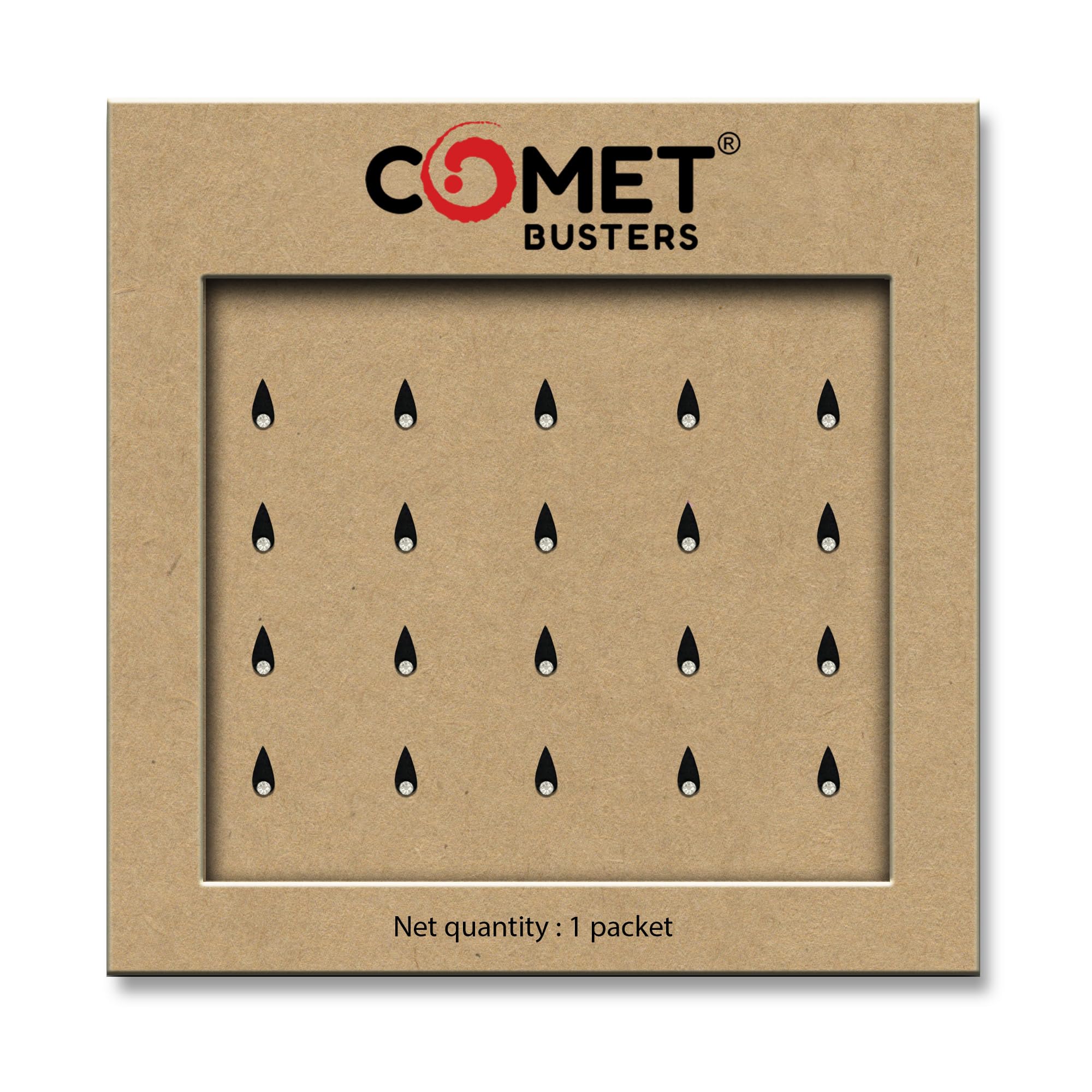 Comet Busters® Black Teardrop Bindis with Crystal – 5mm Designer Forehead Bindi – Reusable Self Adhesive Bindis for Women & Girls (20 Bindis) (CBIN1441)-picture-48