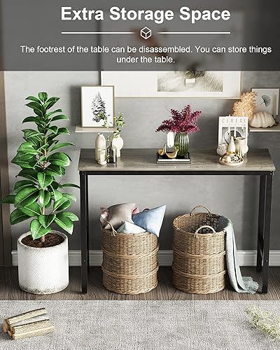 Miniatura 5 de Teraves Mesa de bar, mesa de bar con altura de barra, mesa de altura de mostrador con marco de metal resistente, mesa rectangular alta para cocina y