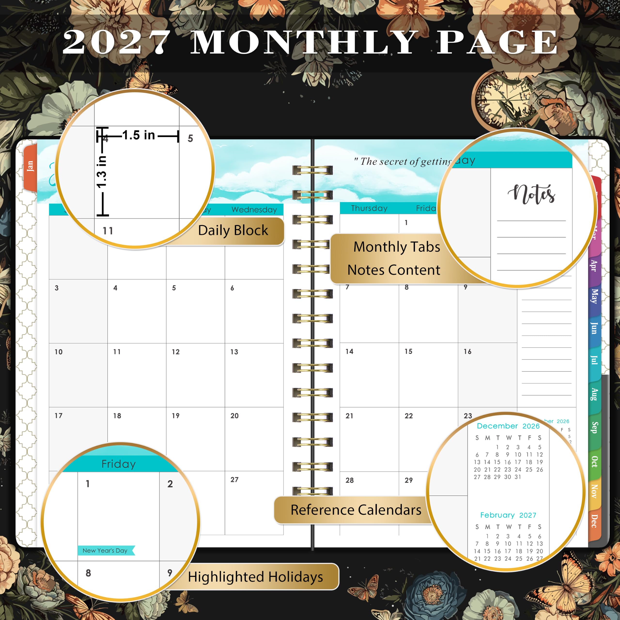 Agenda 2025 – Planificateur 2025, janvier 2025 à décembre 2025, 21,3 x 16 cm