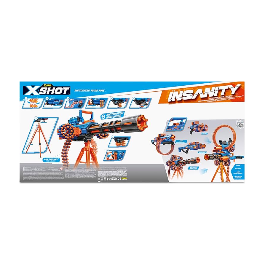 XSHOT ガン　セット Amazon.co.jp: Zuru XSHOT インサニティ 電動ガトリング