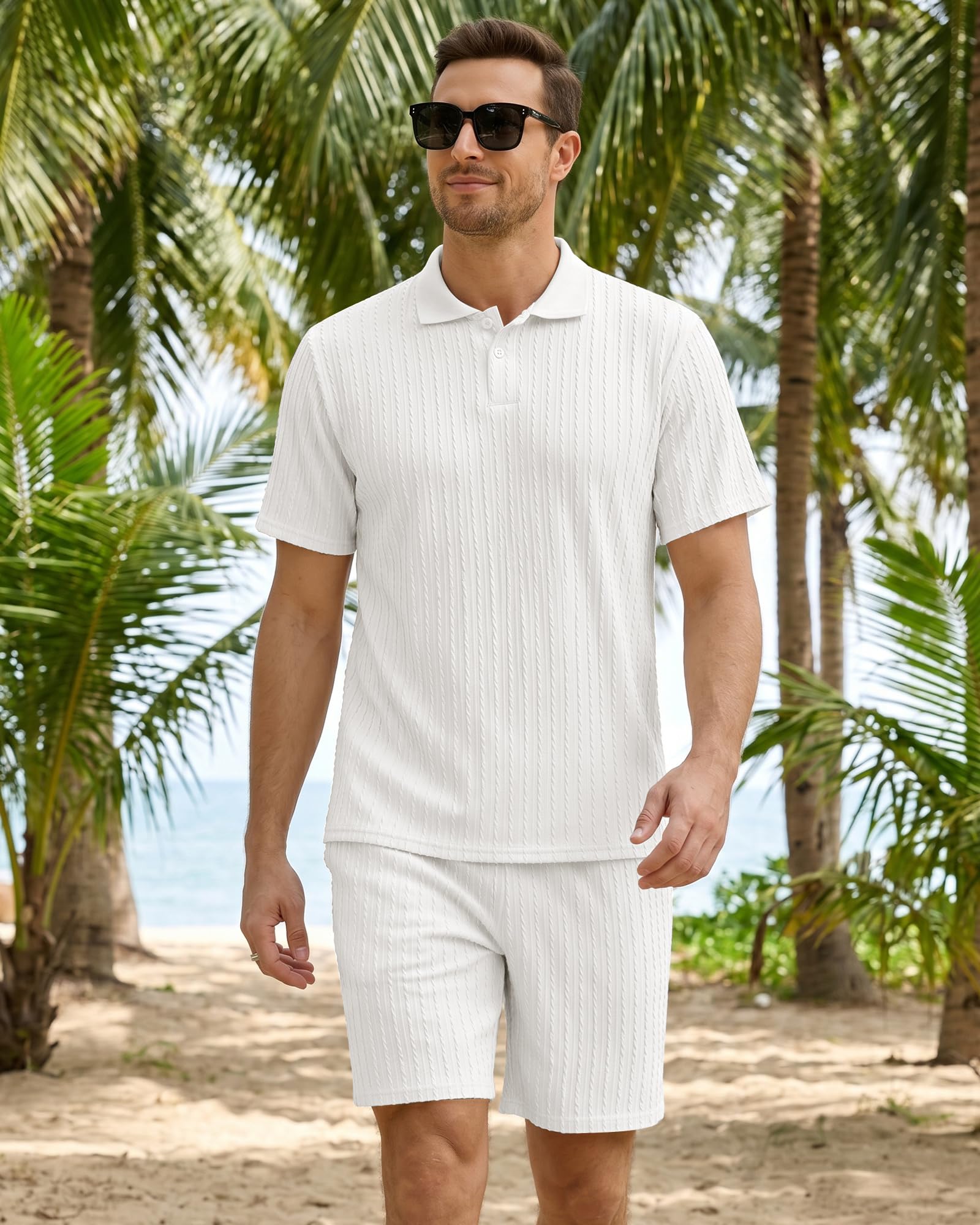 LVCBL - Chándales para hombre o verano, casual, traje hawaiano, ligero, ropa para hombre, verano para uso diario y vacaciones