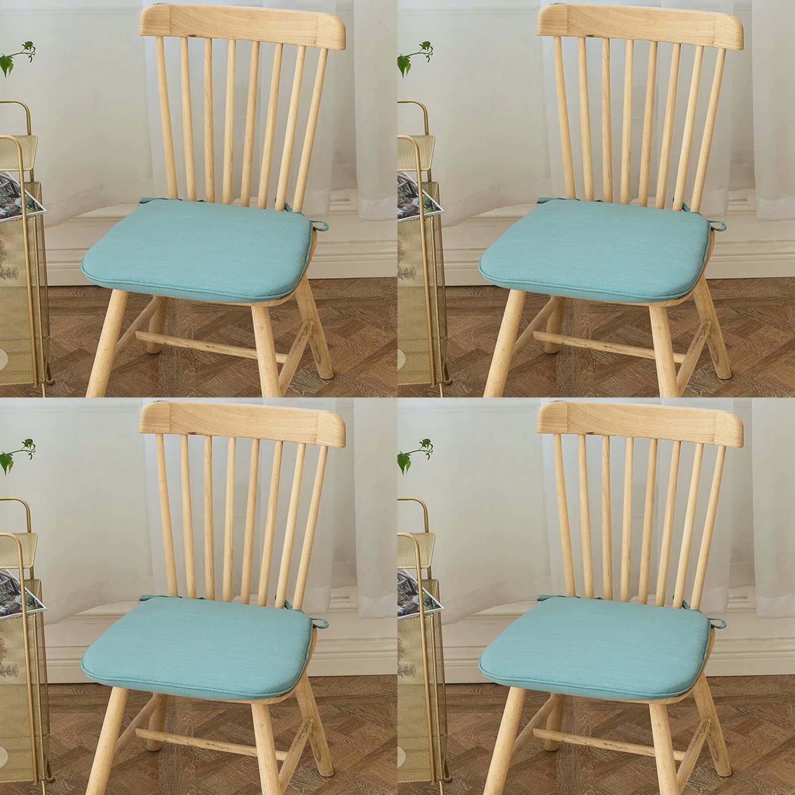 Cuscini per Sedie da Cucina con Alette, Cuscini per Sedie da Cucina 4 Pezzi, Cuscini da Giardino Economici 40x40, 3cm Spessore Cuscini per Sedie Cucina Blu 2 Yadlan