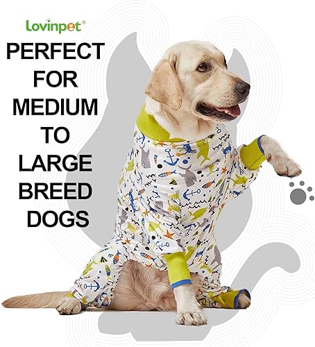 Miniatura 3 de LovinPet Pijama para perros grandes, pijama para perros grandes, camisa antiansiedad de mascotas, mameluco de recuperación quirúrgica, pijama para