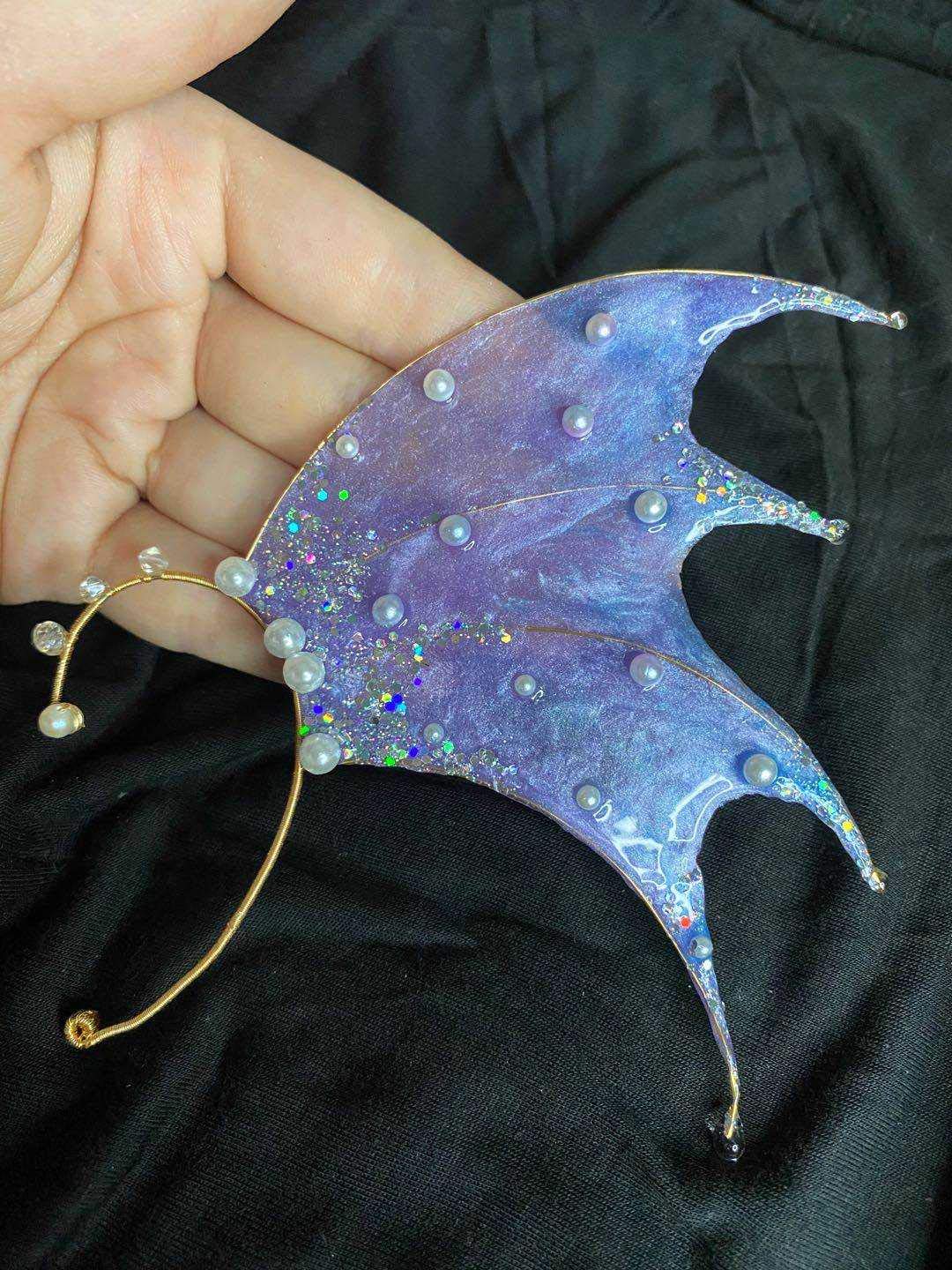 Amazon.co.jp: マーメイド風耳飾り 人魚風 夜光イヤリング コスプレ