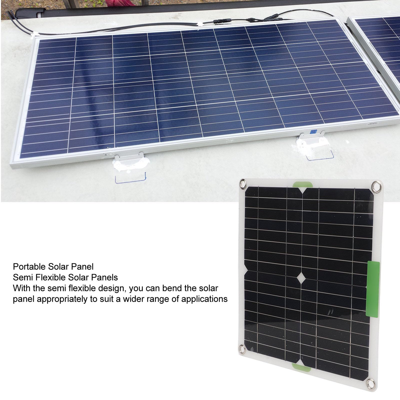 Keenso Pannello Solare, Pannello Solare Portatile 200W 12V Kit Pieghevole Monocristallino Alto Tasso di Conversione con Cavo USB da 1 a 10 per Campeggio in Barca