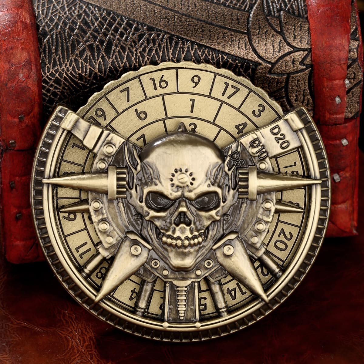 7-in-1 Corpse Skull Fingertip Gyro, DND Wheel Dice Spiner, DND Starter Set, 7-in-1 Metal D&D Dice Set - Image 3