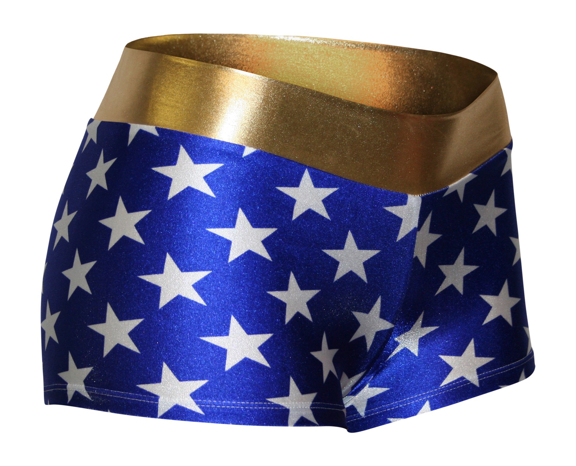 Dilly Duds Adult Blue and White Stars with a Gold Waist. Perfect for Cosplay.