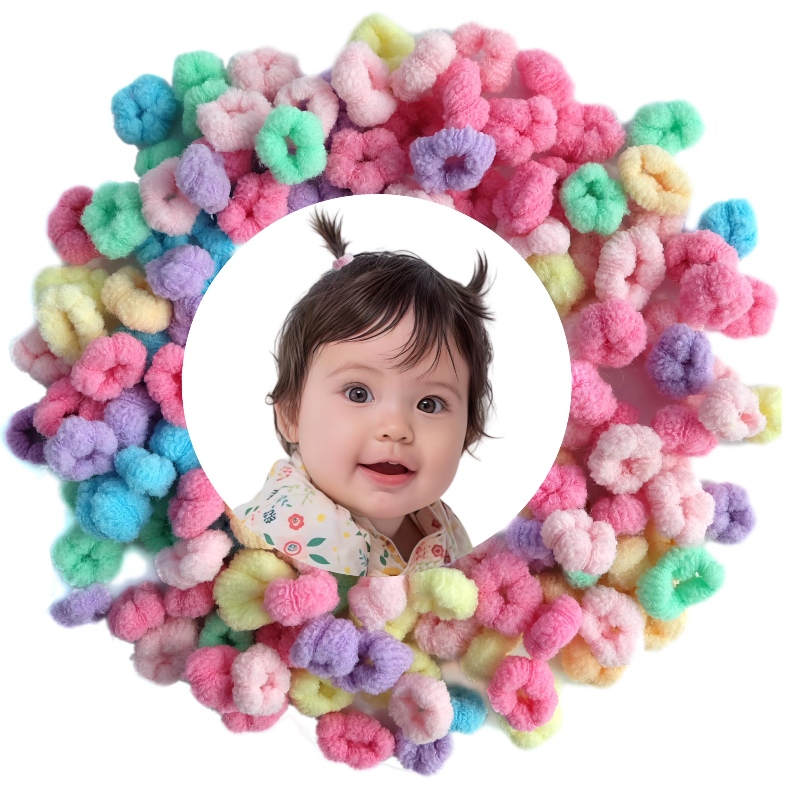 Photo 1 of WDGROW Baby Hair Ties Toddler Hair Accessories No Damage Scrunchies, 120pcs