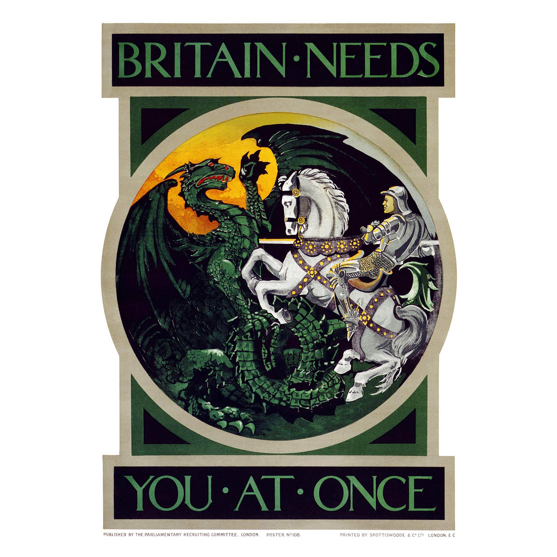 Prc UK WWI War Britain Needs You Recruitment Advert Large XL Wall Art Canvas Print