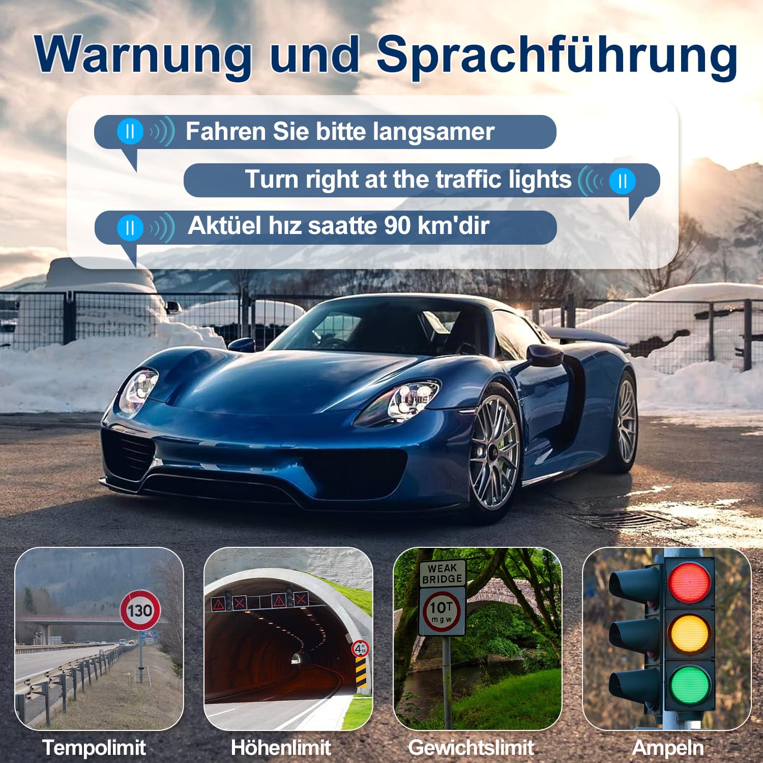 Jimtour Navigatieapparaat voor auto vrachtwagen 2024 - GPS navigatie vrachtwagen navigatie voor auto personenauto 7 inch Europa UK 52 offline kaarten, levenslang gratis kaartupdate met POI