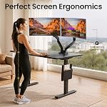 EVEO Premium Dual Monitor Mount 14"-35” Dual Monitor Arm VESA Bracket Adjustable Height Gas Spring Dual Monitor Stand, Screen Full Motion Dual Monitor Arm-Computer Monitor Stand for 2 Screens - Black
