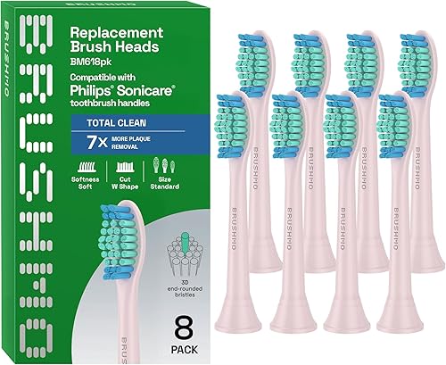 Miniatura 10 de Brushmo Total Clean - Cabezales de repuesto para cepillos de dientes, compatibles con Philips Sonicare, mango de cepillo de dientes eléctrico