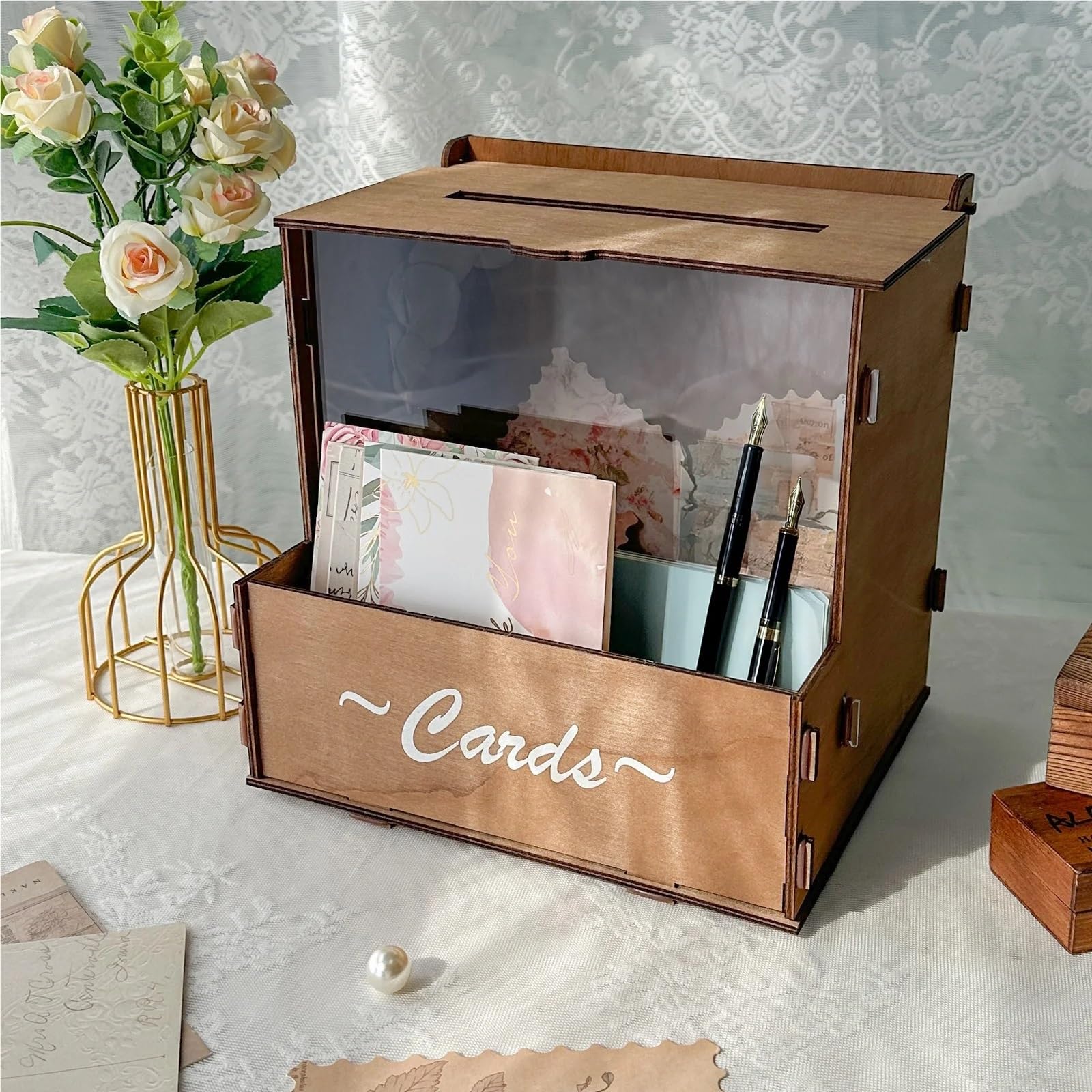 Hochzeitskartenbox Holz Hochzeitskartenbox mit Blumenkasten für Empfang Hochzeitsdeko Muttertag