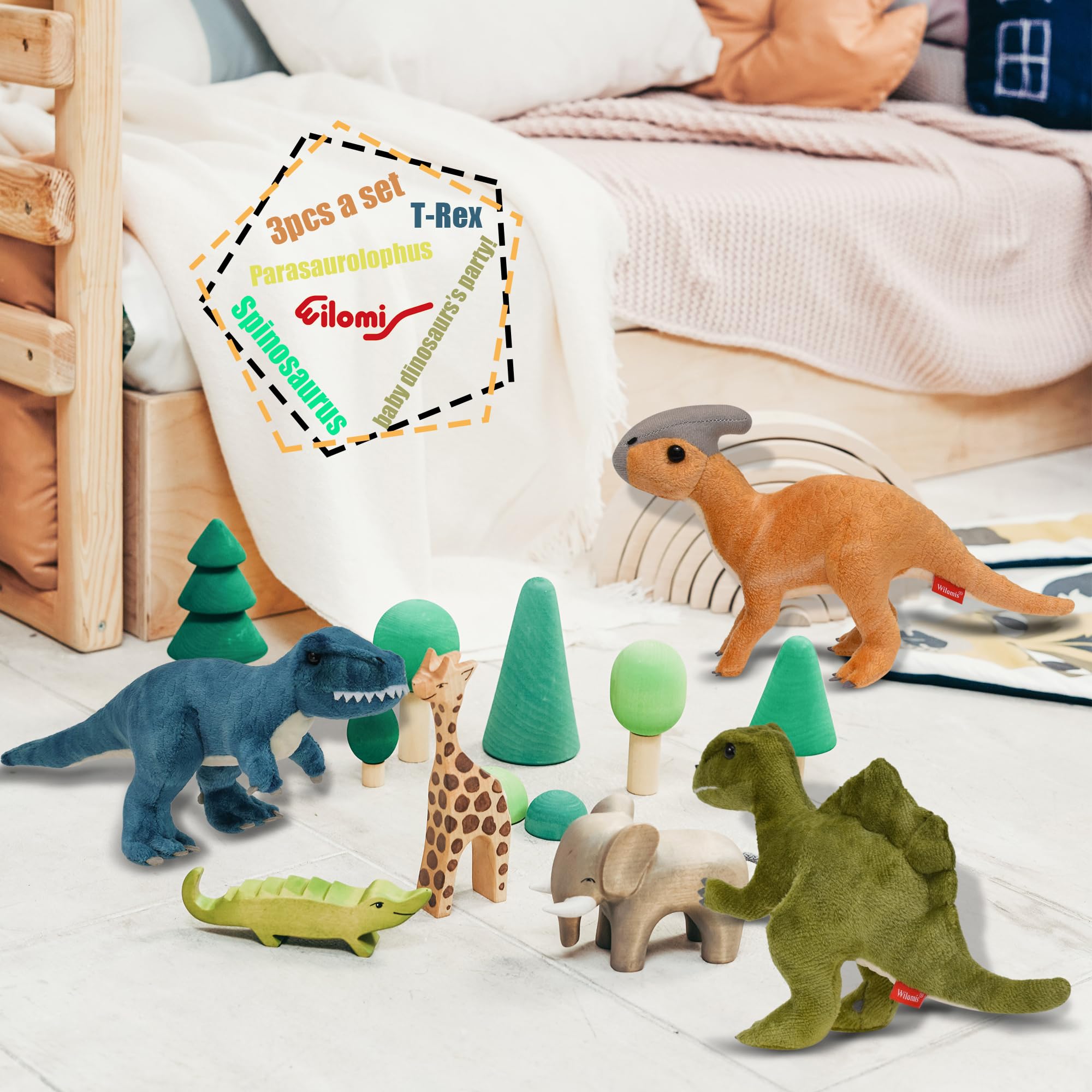 Amazon.co.jp: Wilomis 赤ちゃん恐竜ぬいぐるみ - 恐竜のぬいぐるみ 緑