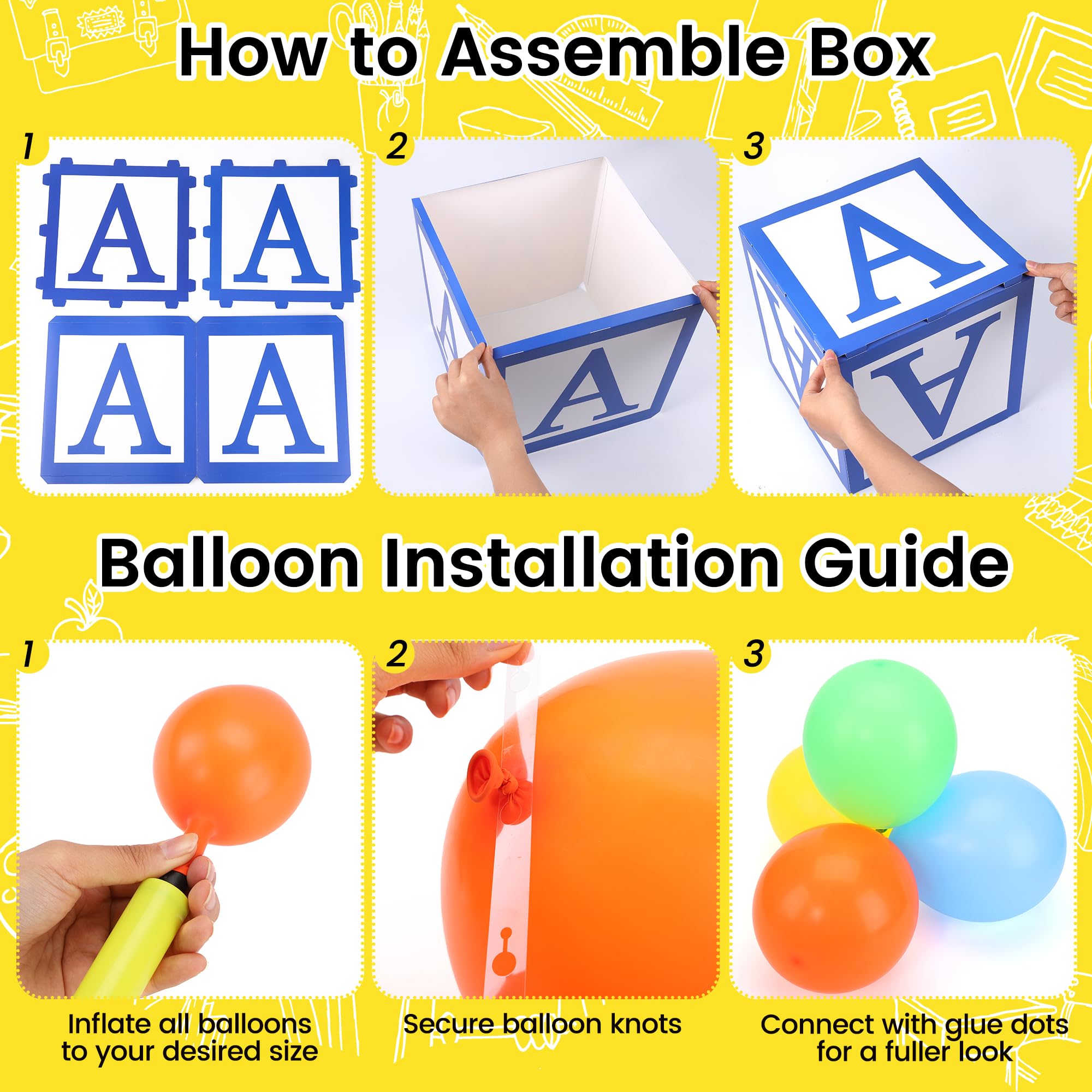 Aneco Kit de decoración de regreso a la escuela, kit de arco de guirnalda de globos con mantel de autobús escolar, cuaderno, telón de fondo, caja ABC inflable para aula, configuración del primer día
