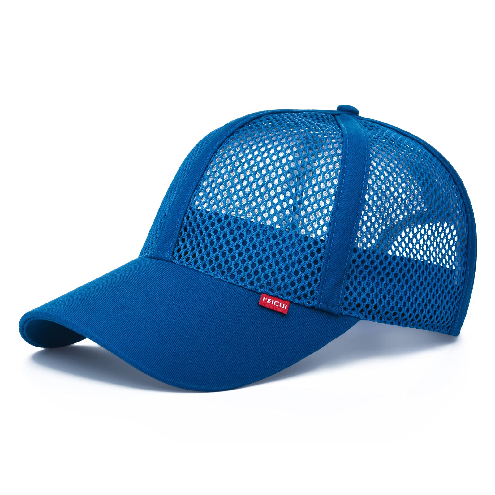 FEICUI Men Mesh Trucker Baseball Cap Adjustable 6-Panel Hat Outdoor Sports Wear