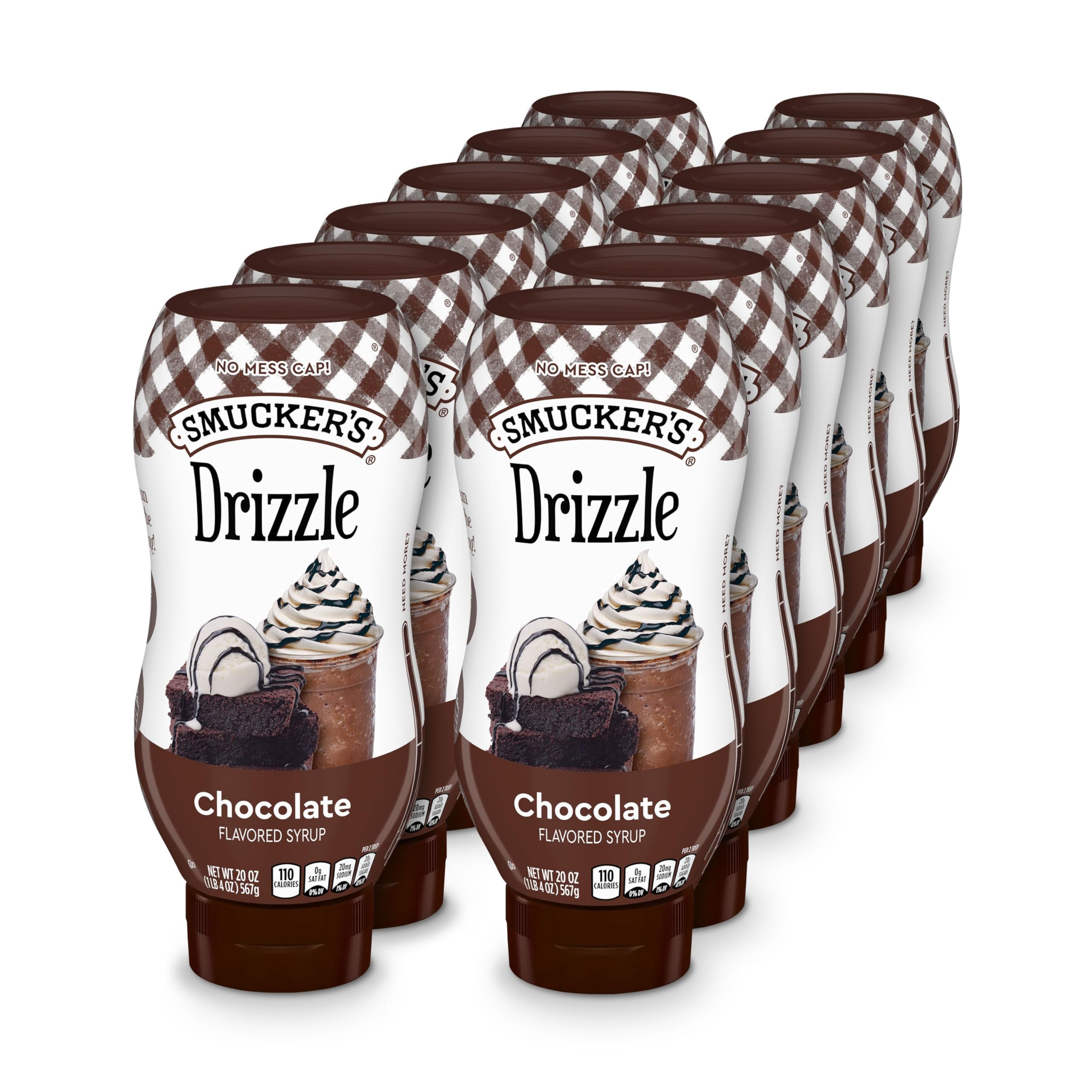 Smucker’s Drizzle Chocolate Flavored Syrup, 20 Oz. Squeeze Bottles (Pack of 12)