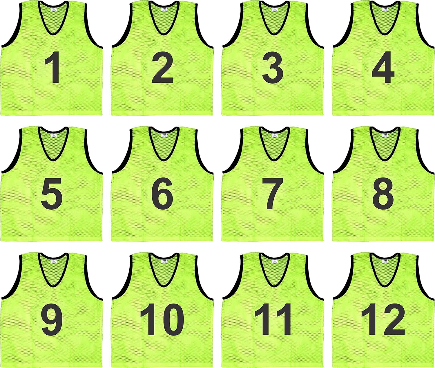JAXTON Polyester Numbered Scrimmage Training Vests 1-12, Lightweight Soccer Practice Bibs for Youth & Adults, Breathable Team Sports Mesh Pennies-image-15