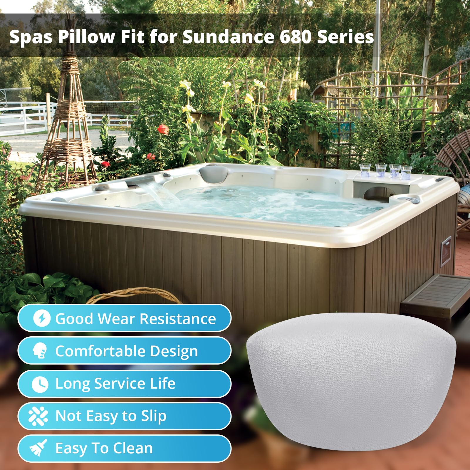6472-970 Reverse Wrap Around Spa-Kissen Ersatz für Sundance 680 Series Spas Burlington Hawthorn Hartford Kissen ersetzt 6455-474 3P