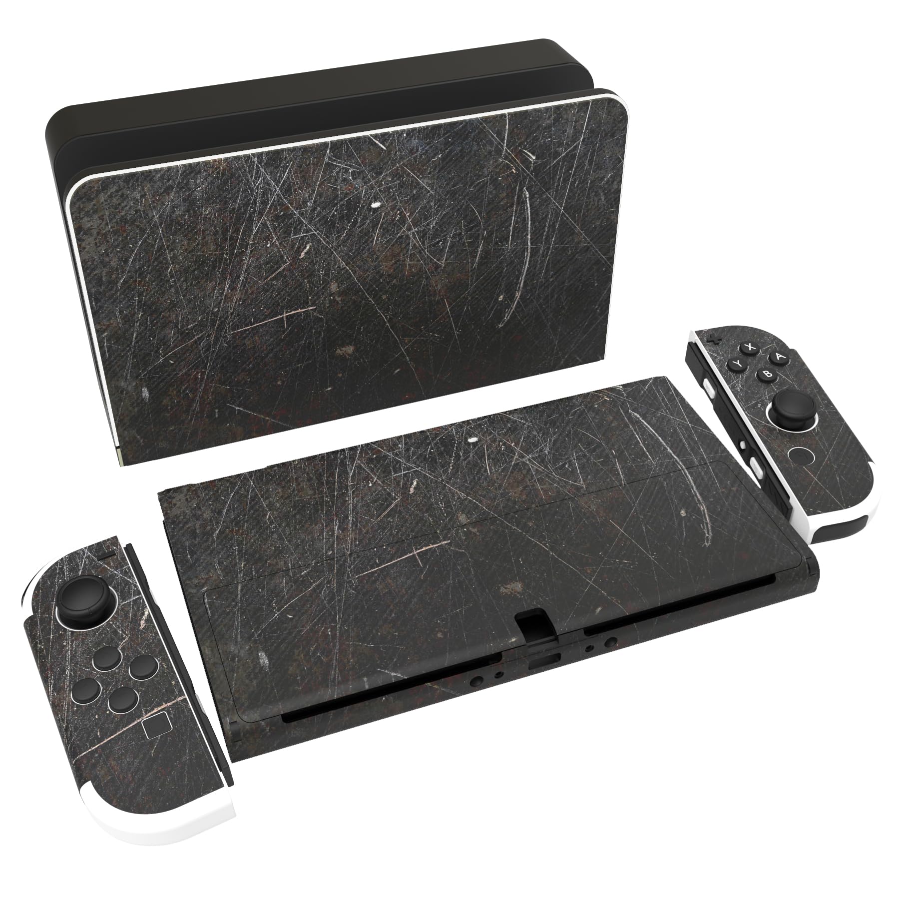 PlayVital Pegatina Protectora Completa para Nintendo Switch OLED - Calcomanías Decorativas para Joy-con y Consola, Skin Stickers Adhesivos (Azul Nebula) — view 54