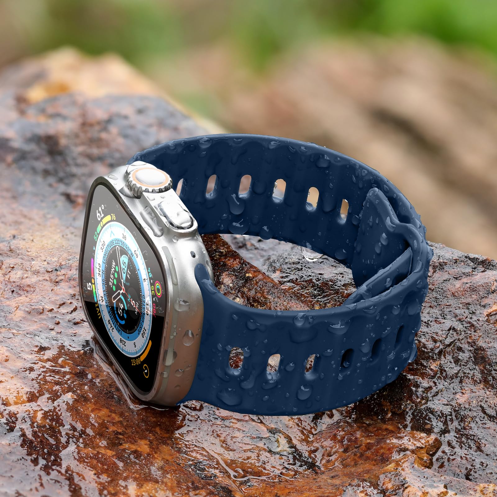 Wepro Compatible with Apple Watch Ultra 2 Band, Compatible with Apple Watch Bands for Men 49mm 45mm 44mm 42mm, Waterproof Silicone for ultra 2 watch band iWatch Band Series 9 8 7 6 5 4 SE 3 2 1