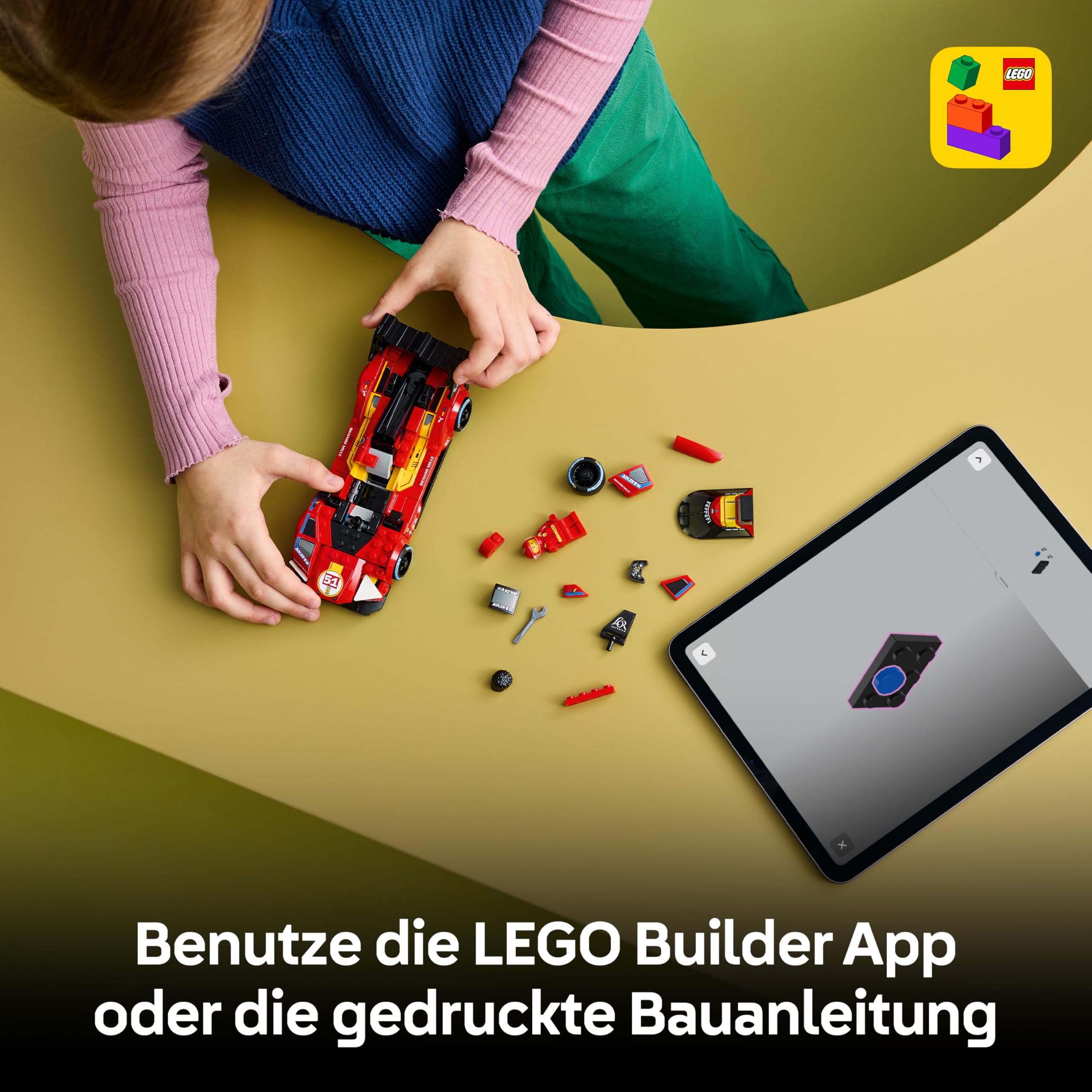 LEGO Speed Champions Ferrari 499P - Rennwagen Spielzeug - Mint Modellbau mit Fahrer Minifigur zum Sammeln - Motorsport Geschenk für Jungen ab 9 Jahren und Fans - 77261