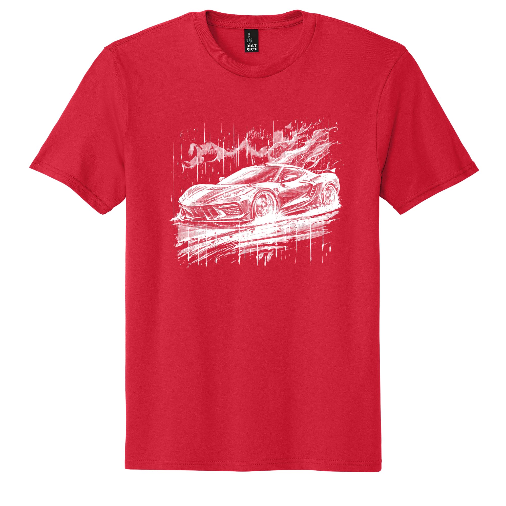 Ink TrendzC8 Matrix Halftone Next Generation Corvette Racing Cotton Short Sleeve T-Shirt Corvette Tee