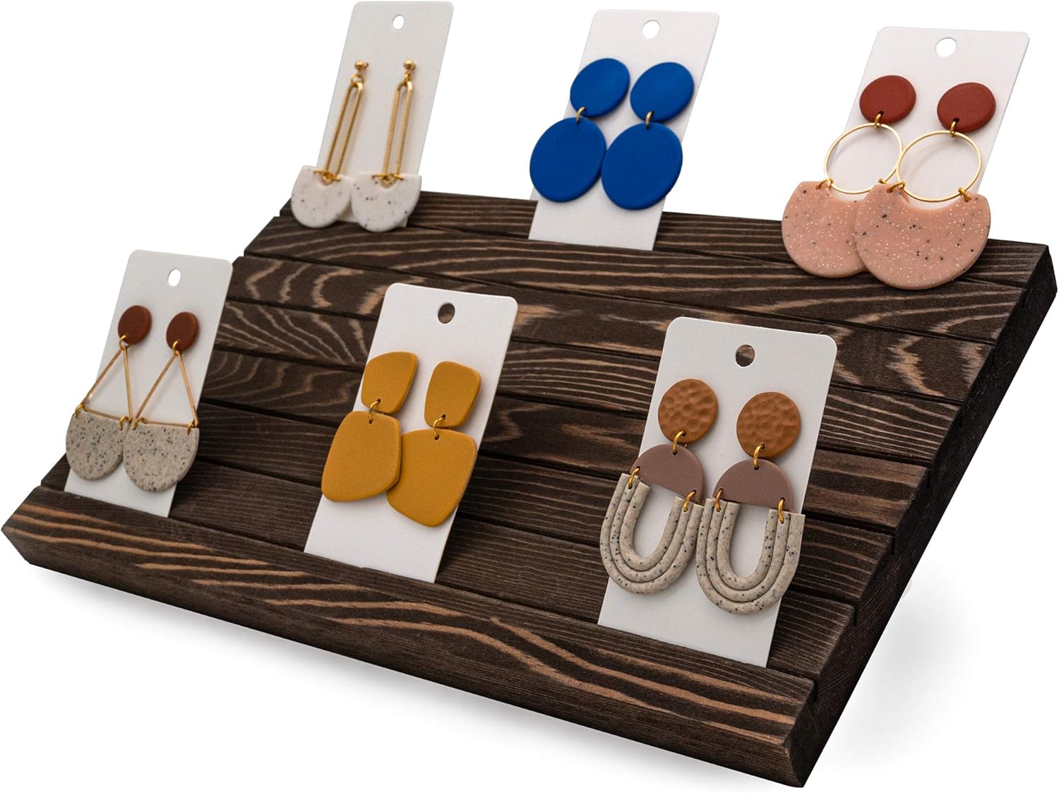 Yuson Products Brown Wood Earring Display Stands for Shows