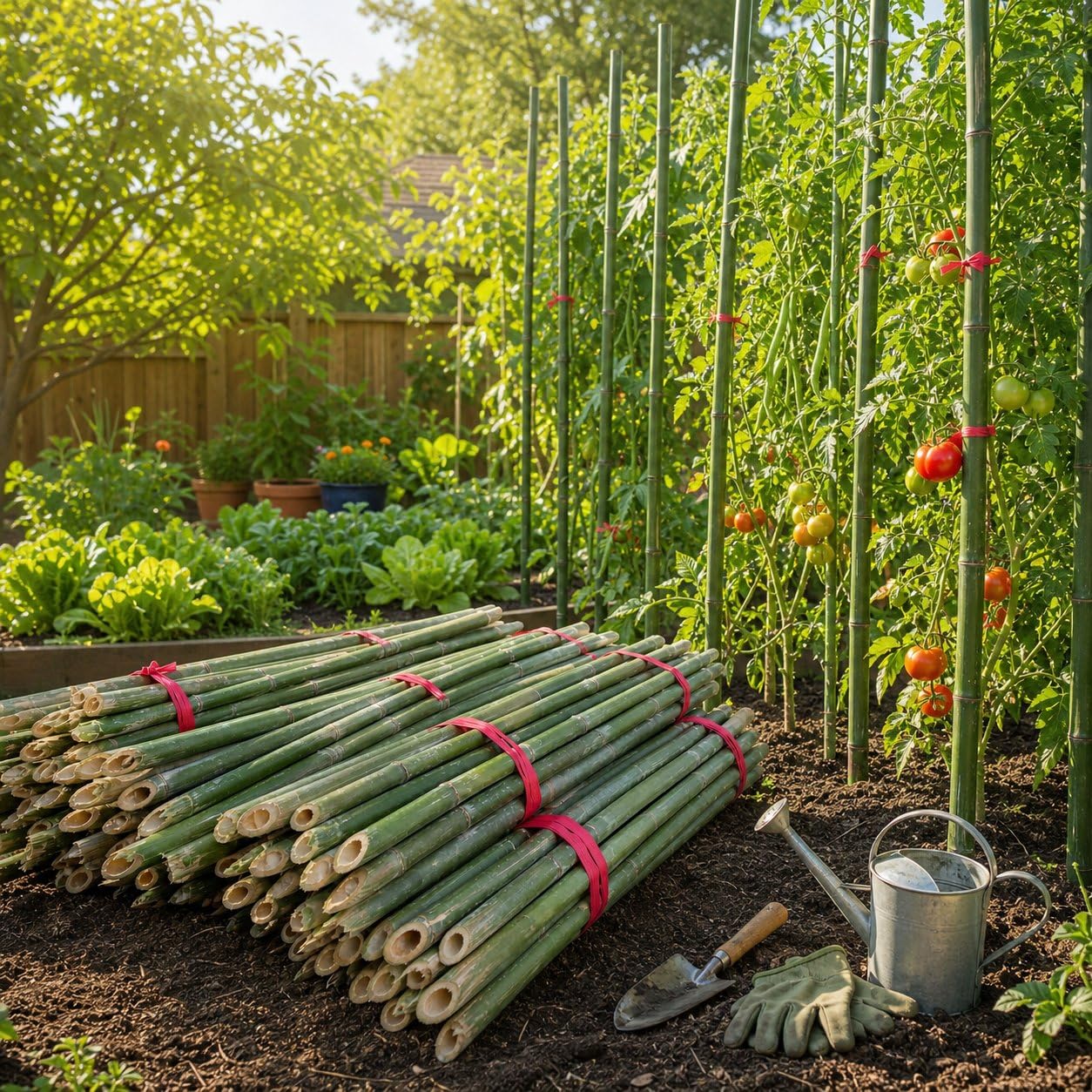 Tutores para Plantas Bambú, Cañas para RAS 200cm, Estacas para Resistentes, Varillas para s, Verde (más de 2 Metros, la raíz Tiene Punta, contactar para envío SF), 50 Unidades