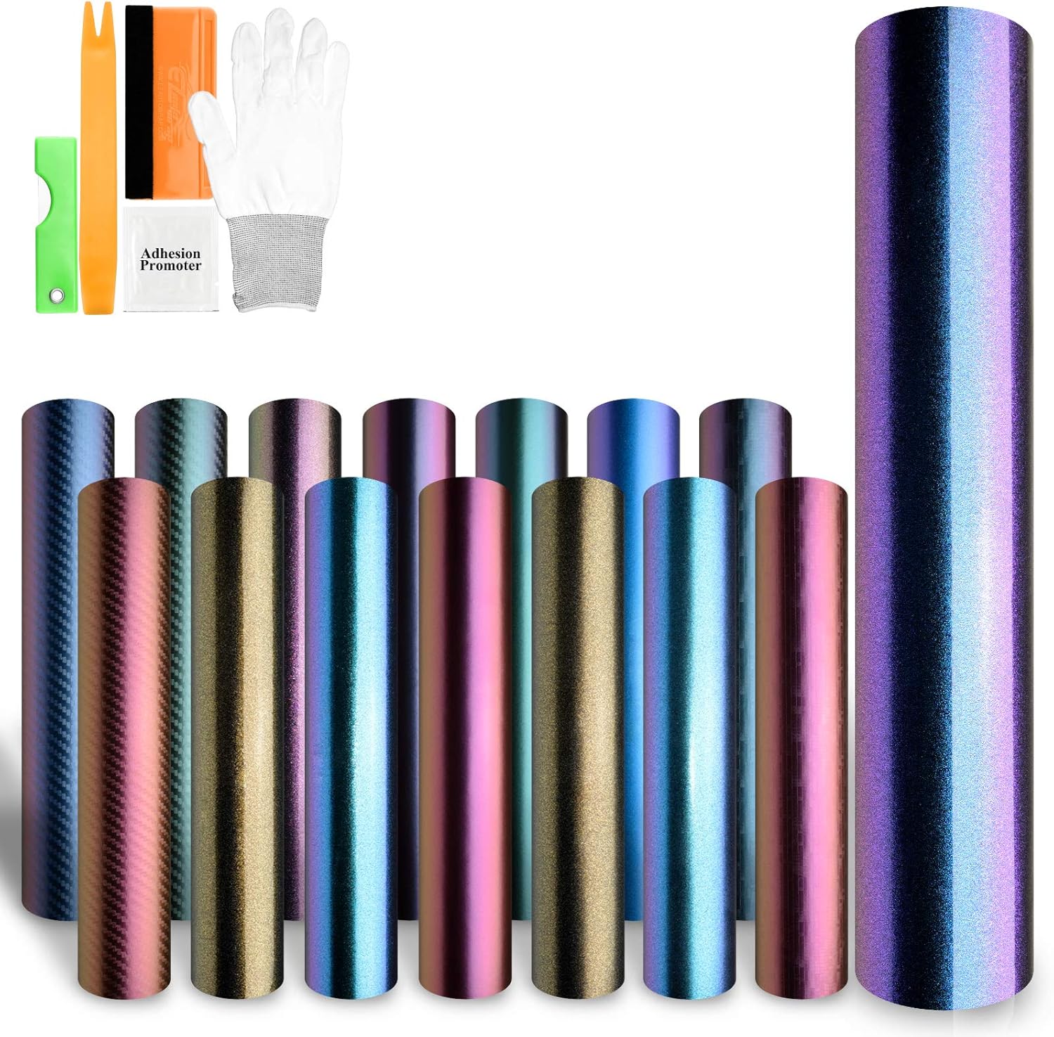 Free Tool Kit EZautowrap Gloss Metallic Purple Teal Chameleon Car Vinyl Wrap Sticker Decal Sheet Air Release Bubble Free Peel and Stick Self Adhesive - 60"X120" (5FT X 10FT)