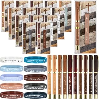 Spakon 50 Sets Christian Gifts Bulk Bible Verses Pens, Retro Style