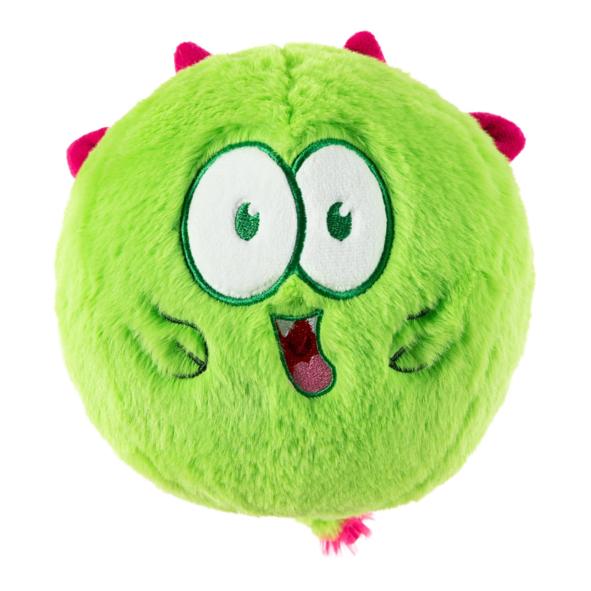 Hero Chuckles Ball Jouet en peluche pour chien – Jouet couineur pour chien – Balle durable avec couineur 3 en 1, vert monstre