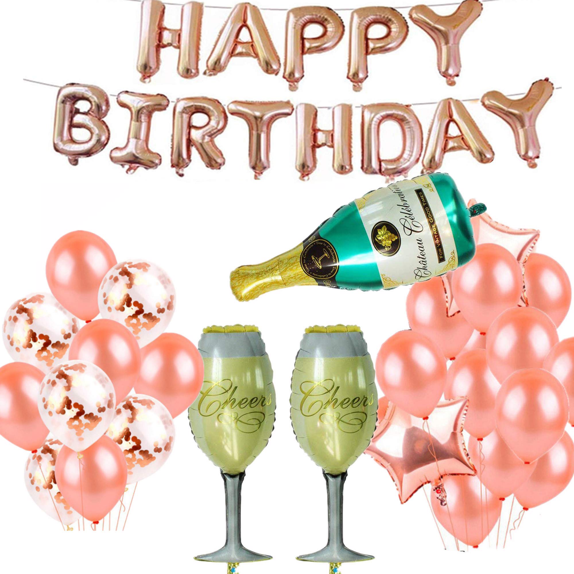 Buy Birthday Decorations Party Supplies Rose Gold Happy Birthday Foil