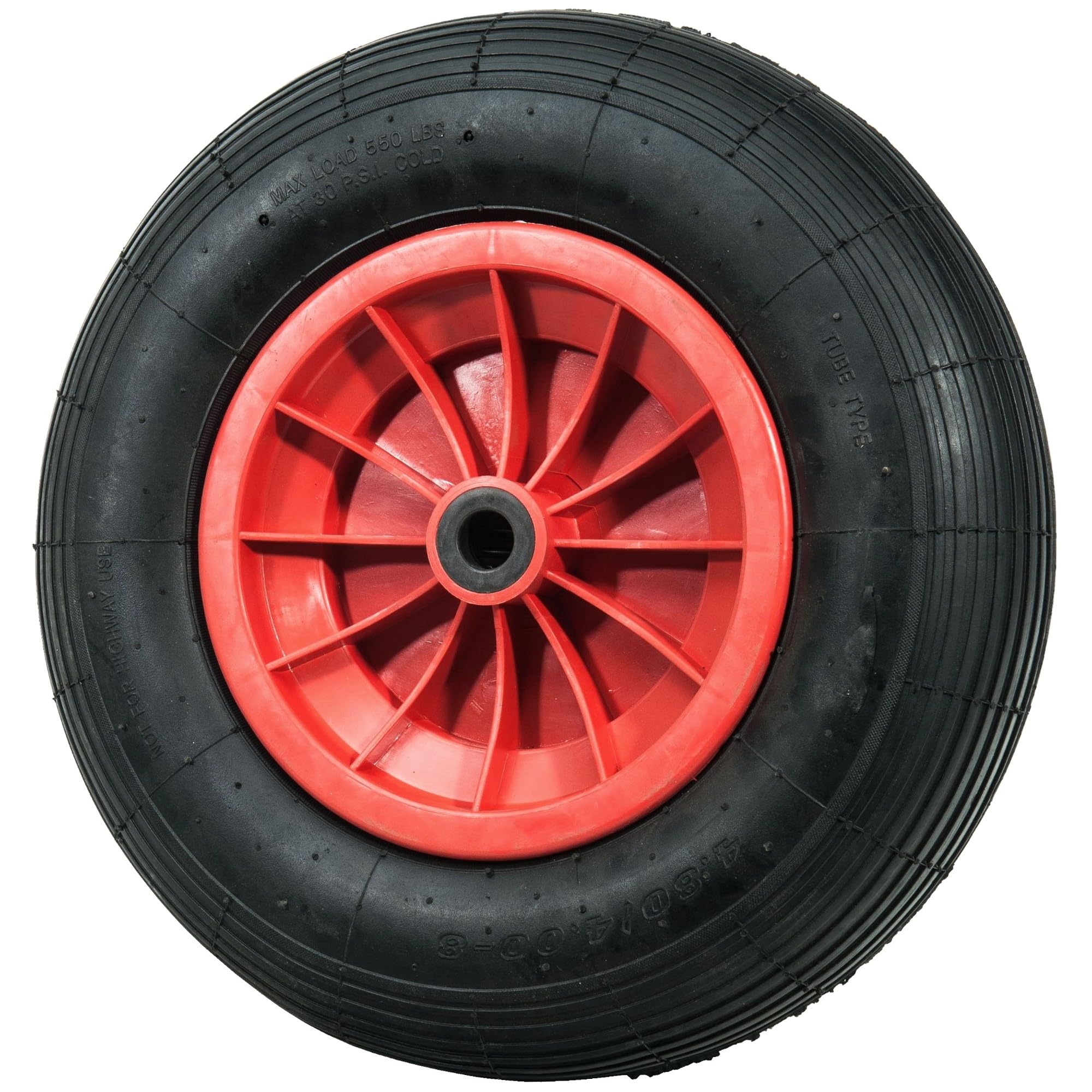 WERKA PRO Roue gonflable 16 pouces pour chariots, diables et remorques de jardin, durable et résistante avec roulements à rouleaux, dimensions 400x105 mm, alésage 25 mm, rouge.
