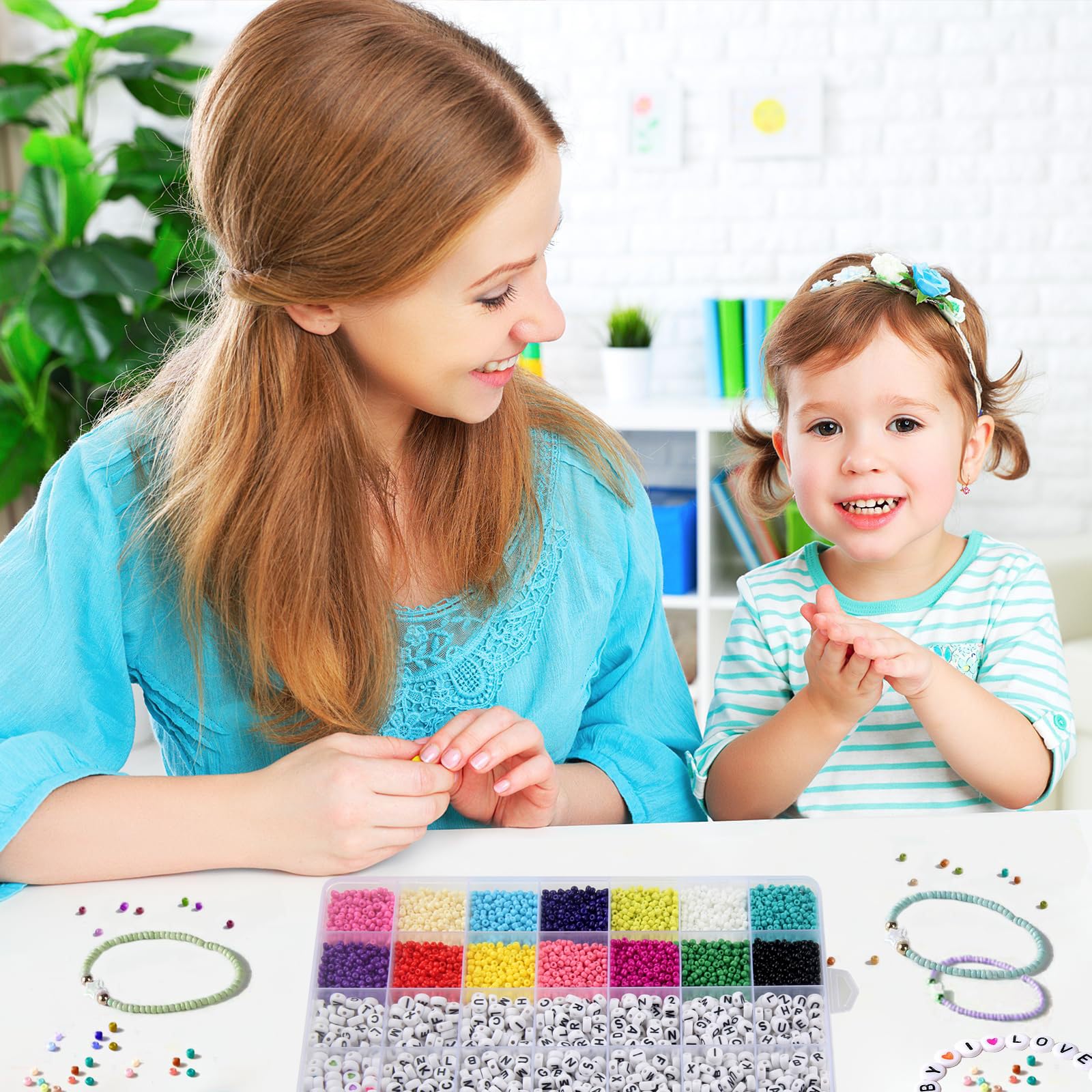 Perline Per Braccialetti 5000 Pezzi - Set DIY 14 Colori 3mm Con Accessori - Foto 7