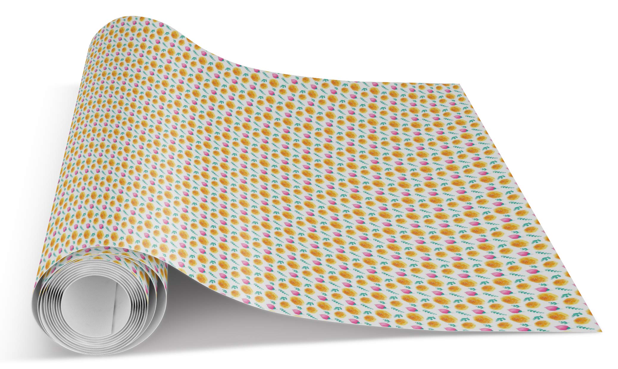 Buy Avikalp SelfAdhesive ARW0624 Pink Orange Flowers Blue Leaves White