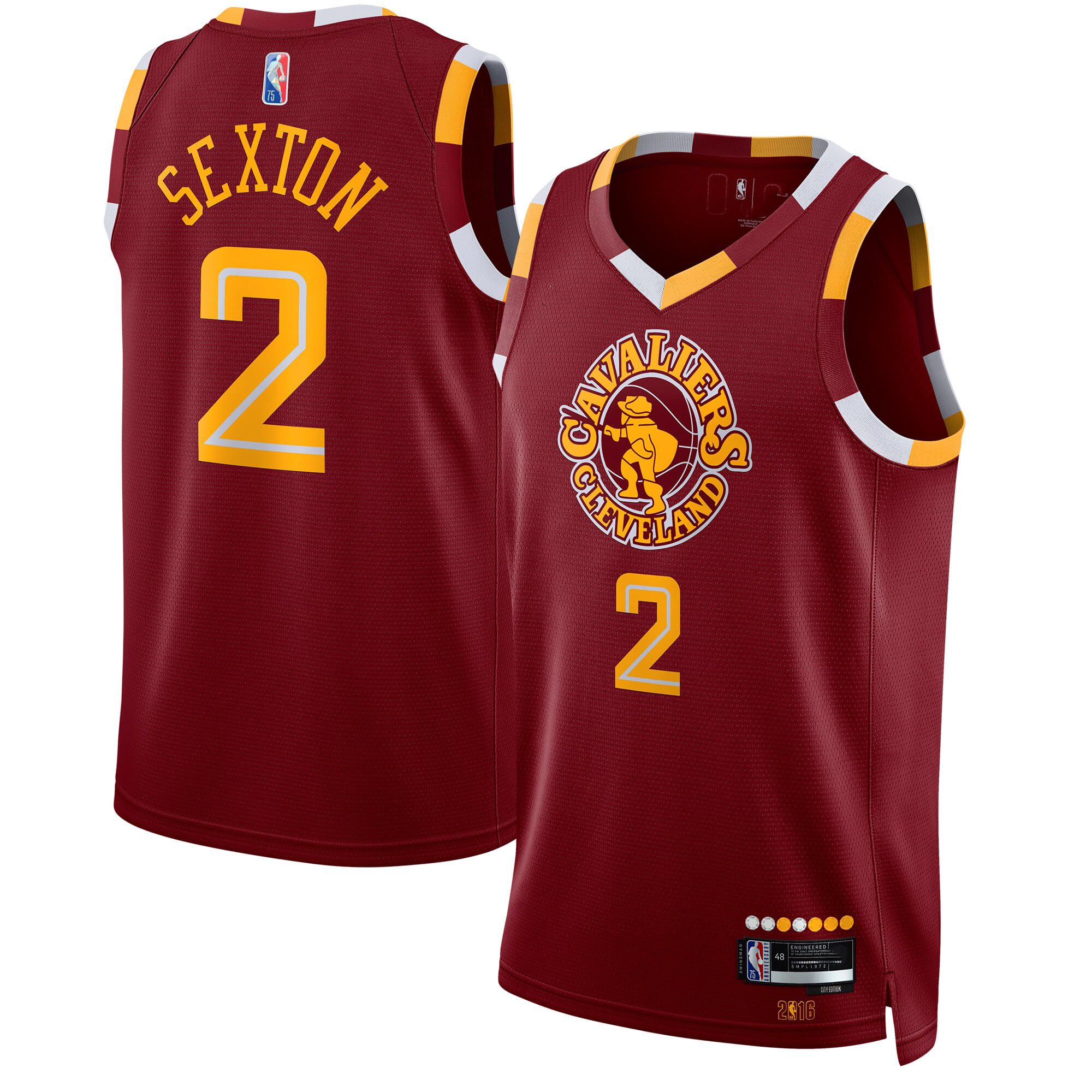ウェア Cleveland Cavaliers Sexton #2 NBA Koszulka NBA Cleveland Cavaliers # 2 SEXTON Maroon