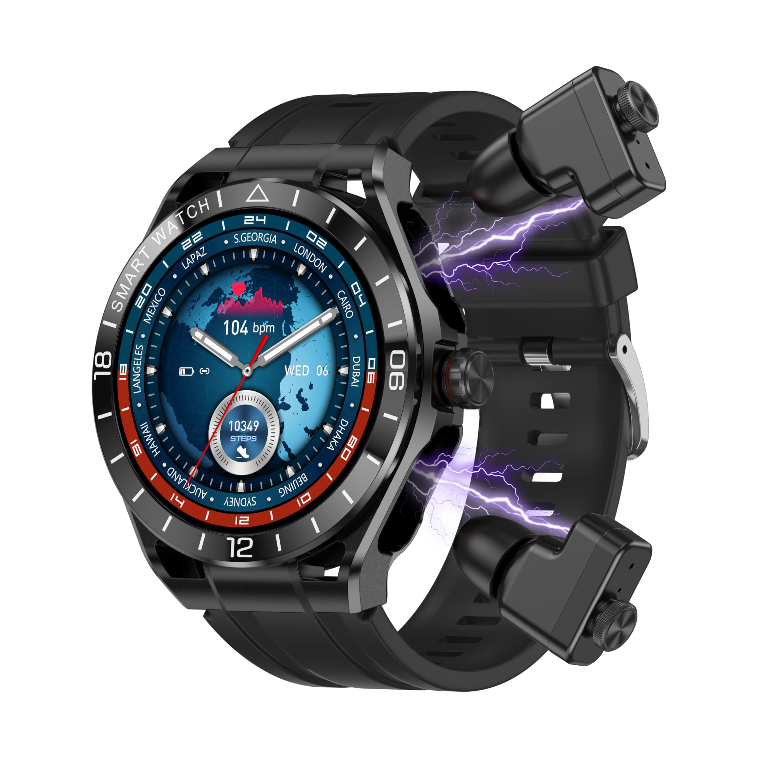 ATEVIX Smart Watch with Earbuds for Android and iPhone,1.52'' HD Screen,Answer/Make Calls,Fitness Tracker,Ultra-Thin Design,Watch with Earbuds for Men Women
