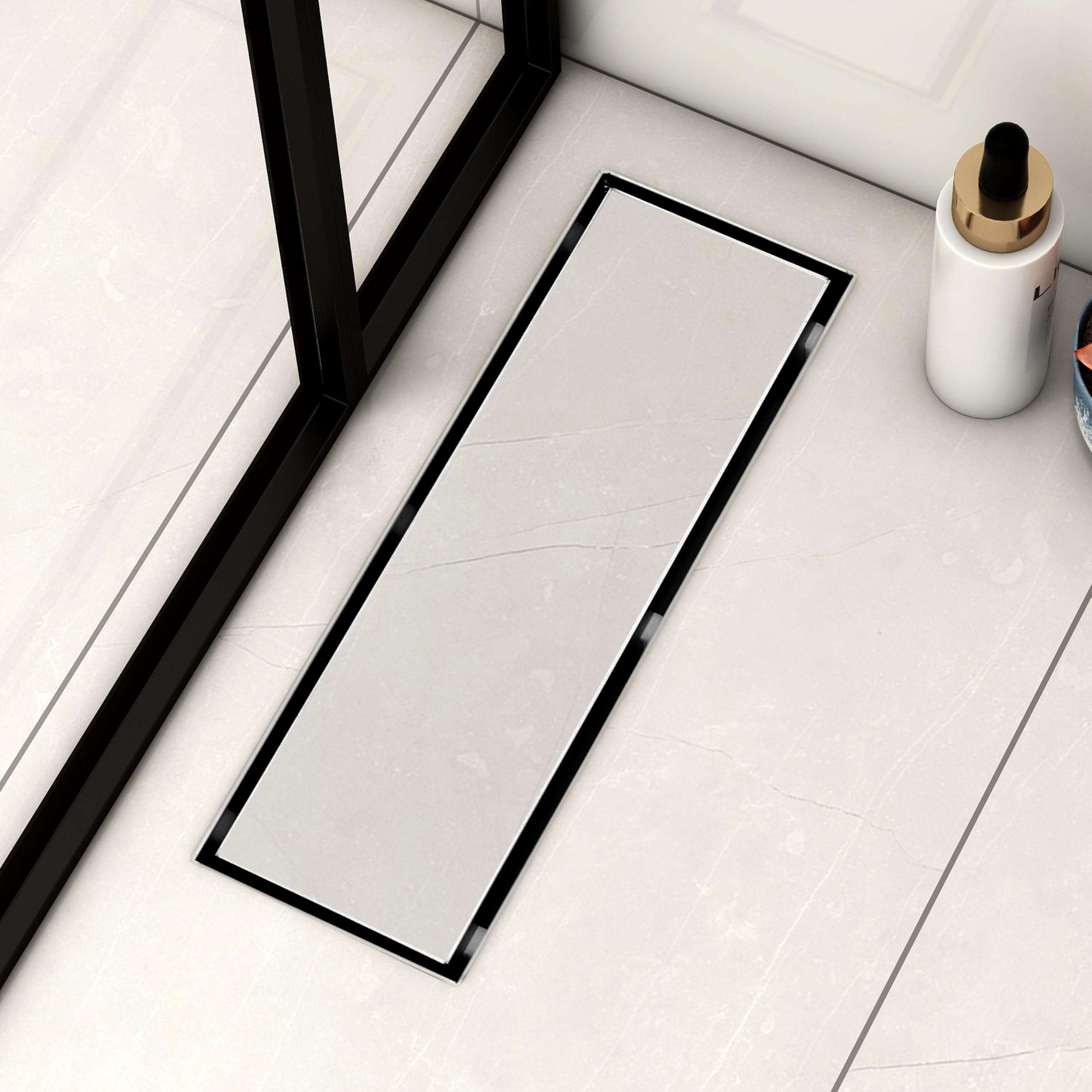 Plantex 304 Grade Stainless Steel Tile Insert Shower Drain Channel/12x4 Inches Waste Water Floor Drain/Invisible Shower Drain Channel with Cockroach Trap - (BH-4104, Chrome)-picture-38