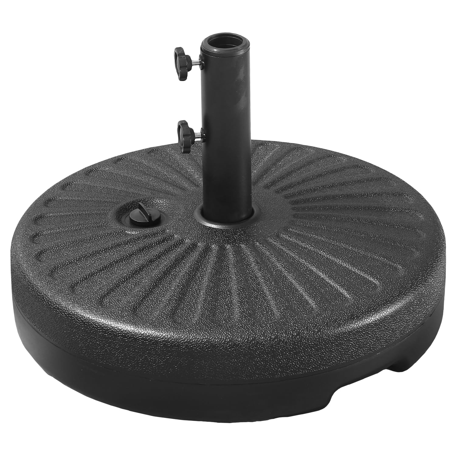 Happy Garden Pied de parasol droit BREST noir - mât de parasol compatible de 38 à 48mm - remplissage eau ou sable