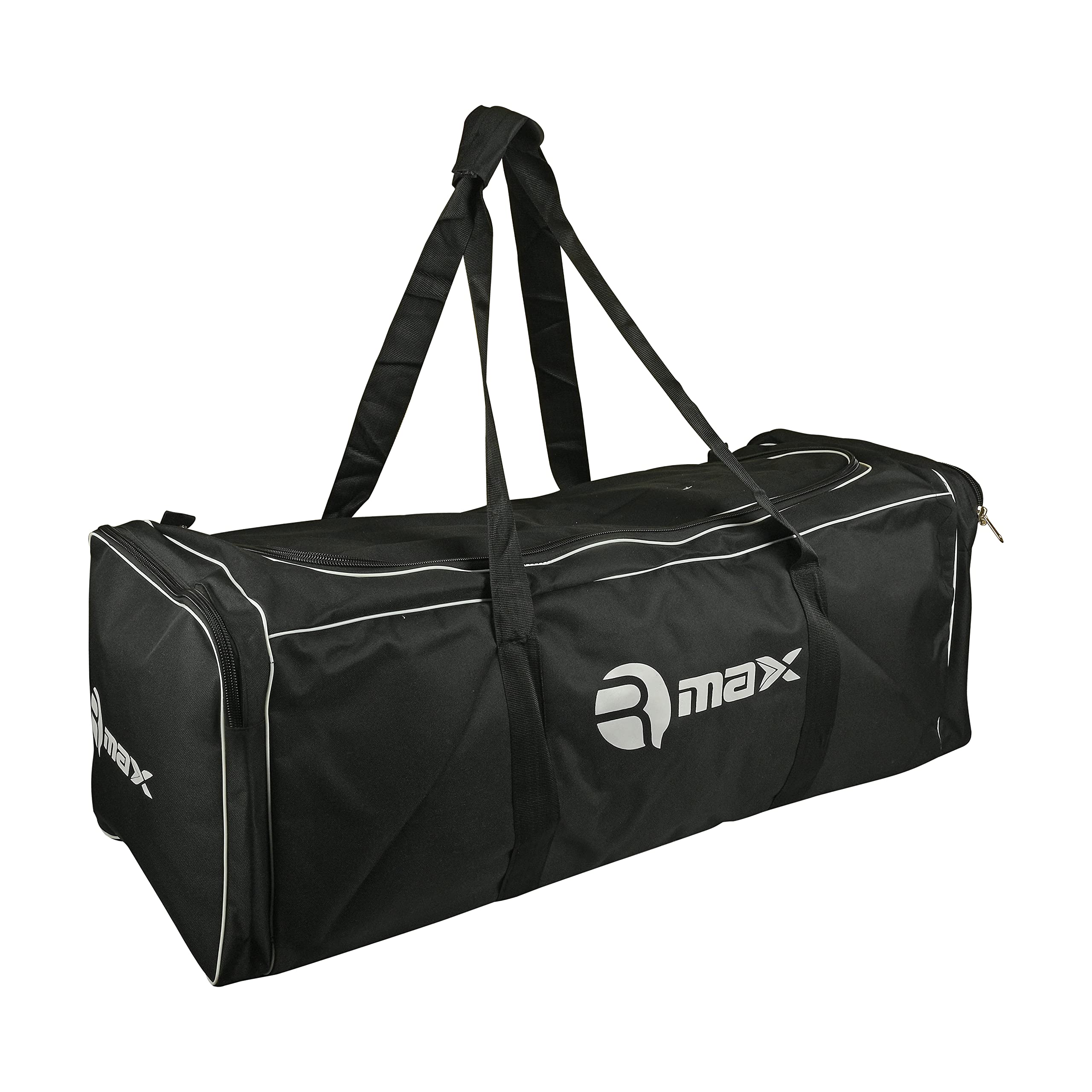 Rmax Cricket Kit Bag, Black, Full Size, Unique Design, Side Pockets, Zippered Closure, Cricket Kit Bag for Cricketer