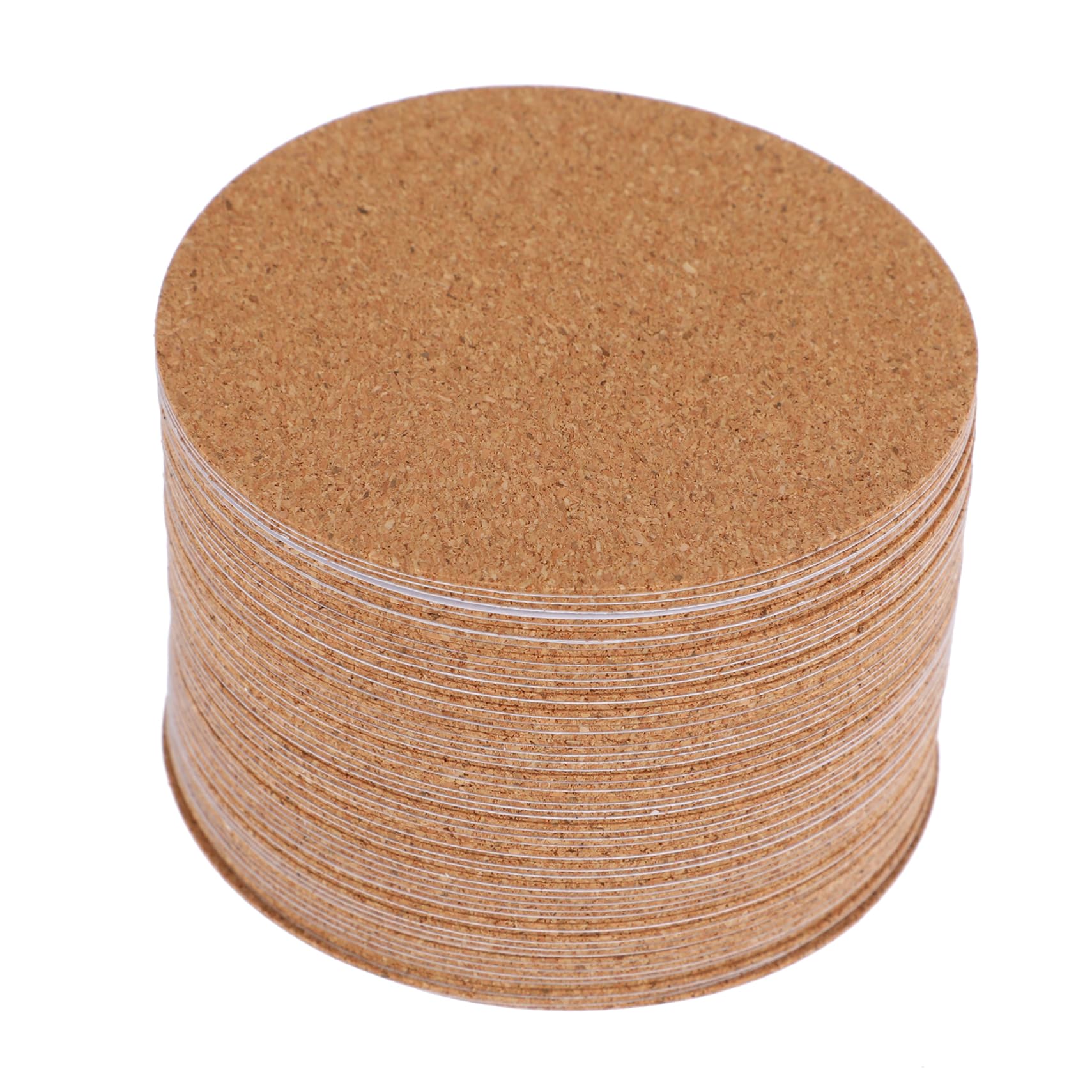 SHINEOFI 4 Sätze Selbstklebende Kork-untersetzer Korkrücken Tassenuntersetzer Aus Kork Runde Schalenmatten Saugfähig Esstisch Moderne Untersetzer Wohnkultur Light Brown 60 Stück * 4