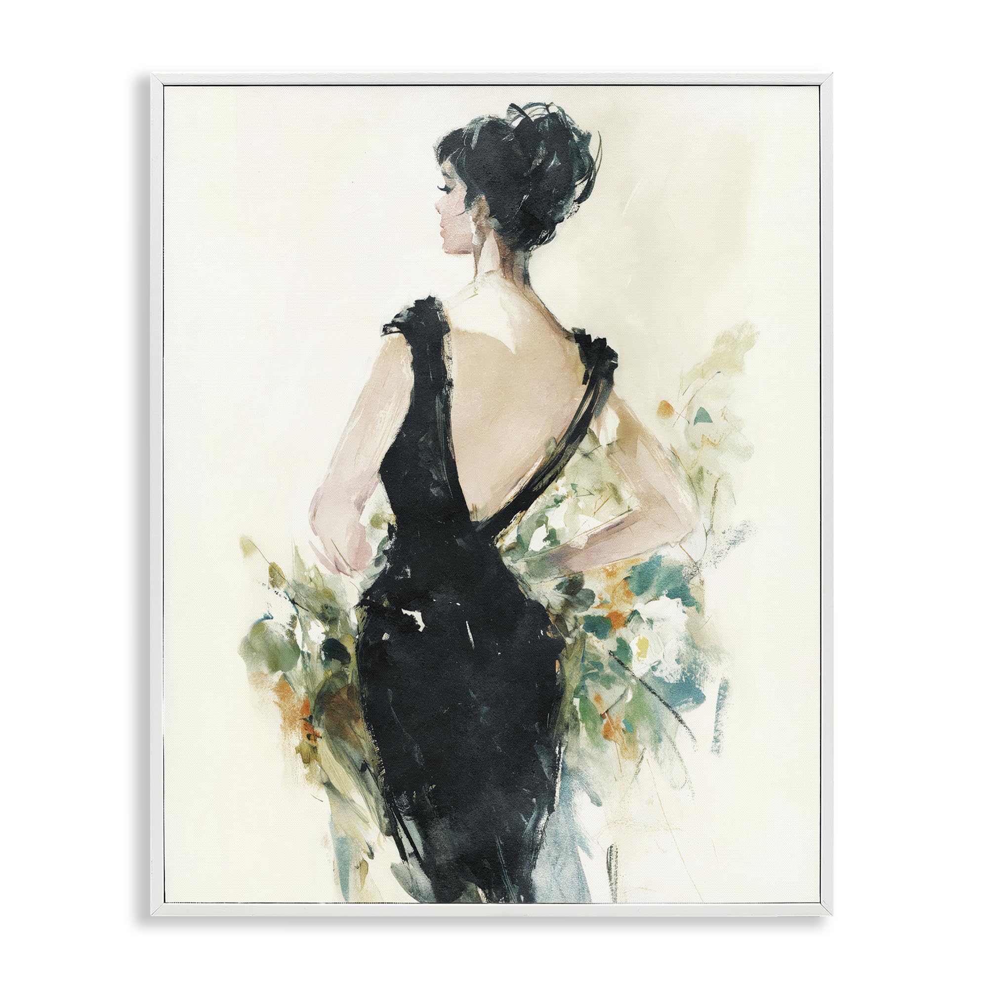 Stupell Industries 'Backless Reverie Gown', Framed Giclee Art, White, 24 x 30 Inches, Easy to Hang and Sturdy, Made in USA, by Svetlana Aleynikova
