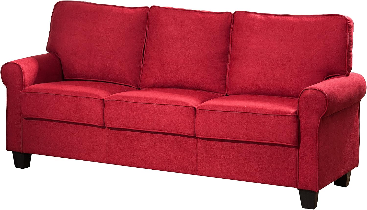 Kings Brand Furniture Microfiber Fabric Sofa & Loveseat Living Room Set (Red)