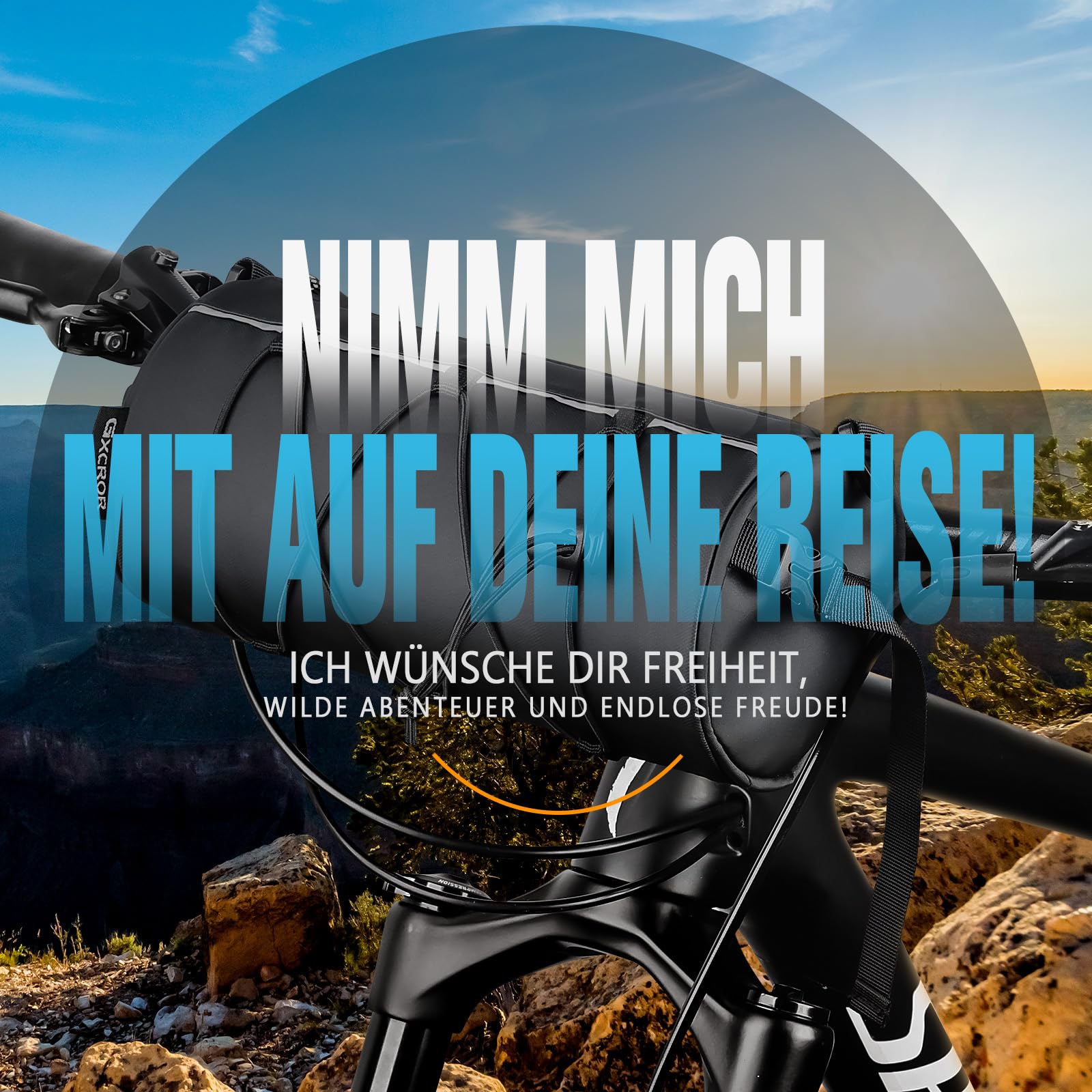 GXCROR Fahrrad Lenkertasche Vordertasche-Rahmentasche Fahrrad mit Schultergurt- Bikepacking Oberrohrtasche [2,4 Liter] 100% Wasserdicht-Fahrradzubehör für Mountainbike und Rennrad