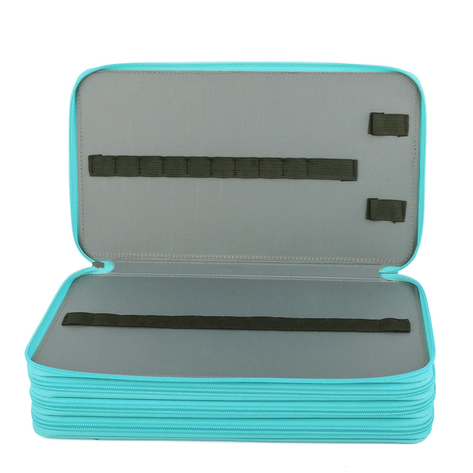 Trousse à crayons de couleur – 300 emplacements avec fermeture éclair en tissu sergé de grande capacité (vert, 300 emplacements)