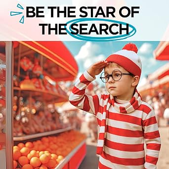 Wheres Waldo Costume Round Glasses, Black Cosplay Eyeglasses for All Ages