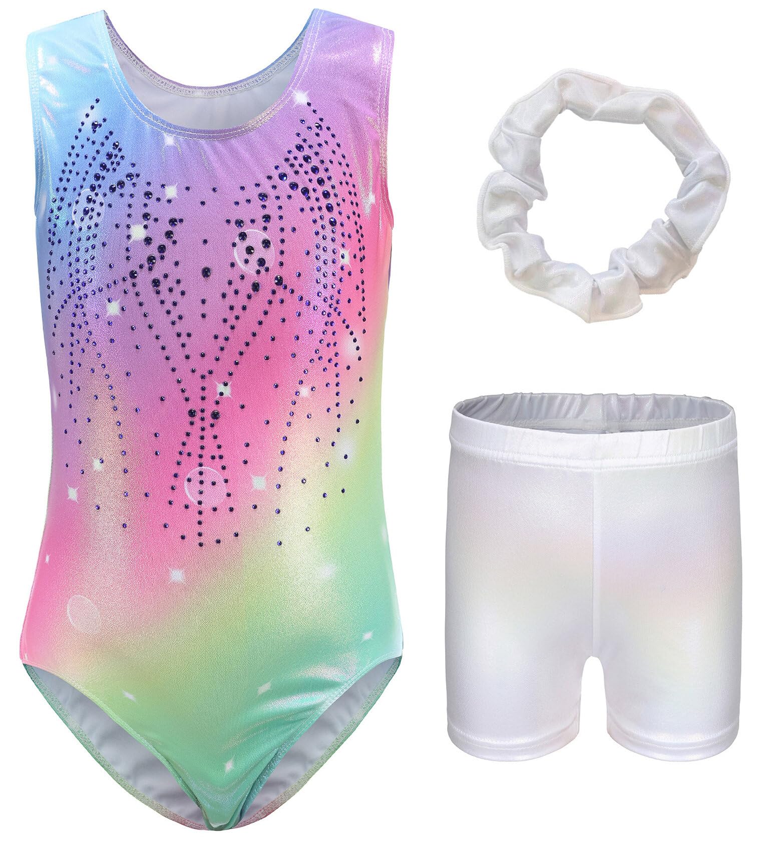 Gymnastics Leotard for Girls Children Gymnastics Leotard Gymnastics Shorts Sports Dance Outfit Athletic Competition Tracksuits 100-140 Colourful Patterns or Rhinestones